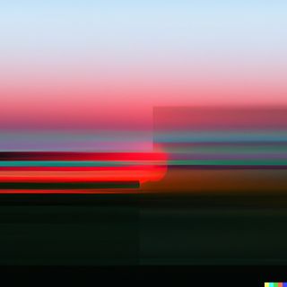 a glitched sunset through the machine's eyes